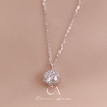 EINFACHE MOISSANITE S925 SILBER HALSKETTE