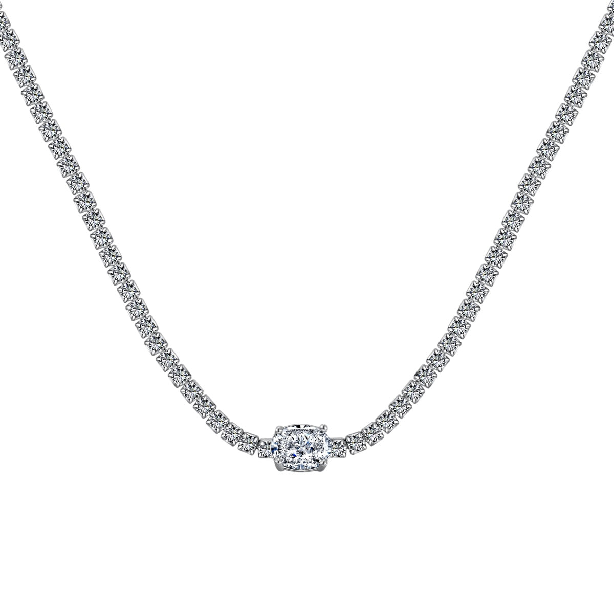 [CharmAries]1.0 Carat Shining Oval Cut Necklace