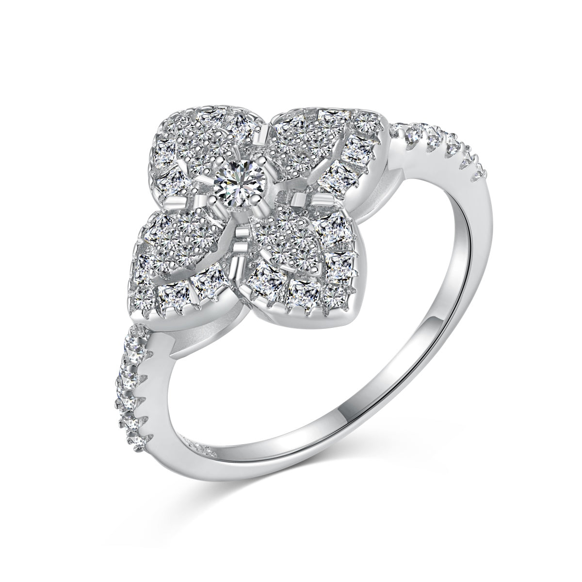 [CharmAries]Luxurious Colorful Flower Shape Banquet Ring