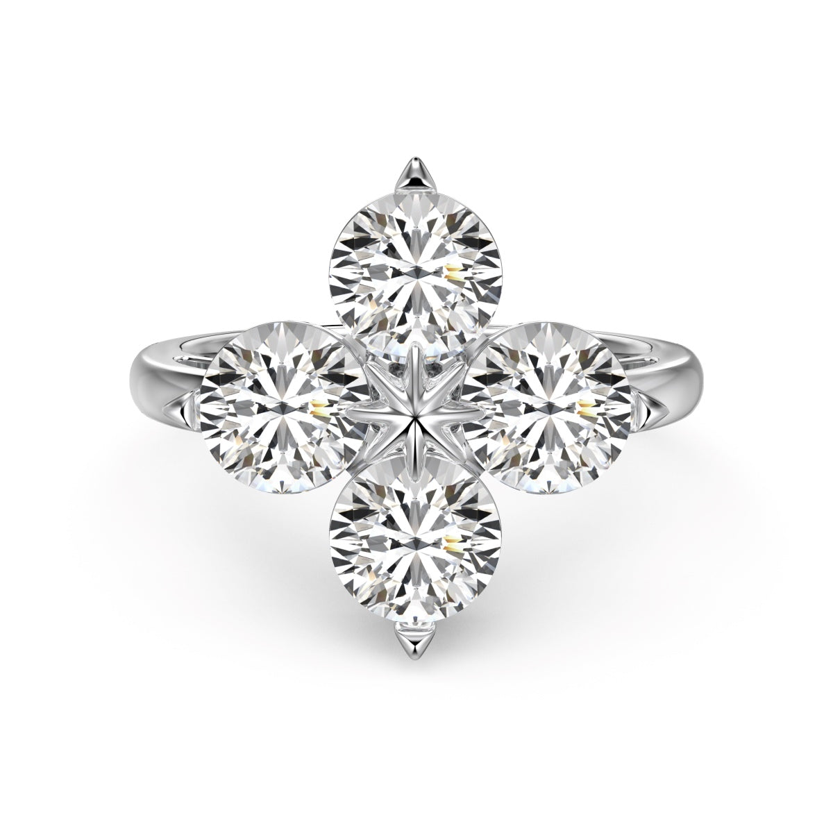 [CharmAries]Four-Leaf Clover Eight-Pointed Star Ring