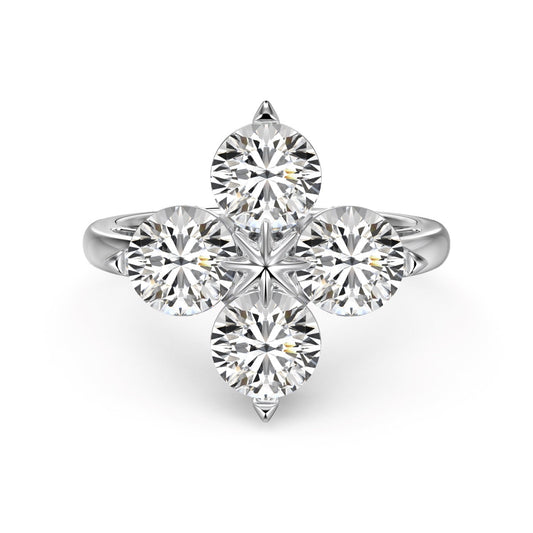 [CharmAries]Four-Leaf Clover Eight-Pointed Star Ring