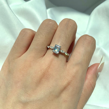 [CharmAries]1.0 Carat Dainty Resplendent Radiant Cut Daily Ring