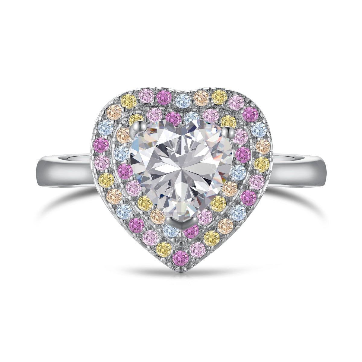 [CharmAries]Delicate Ebullient Heart Shape Wedding Ring