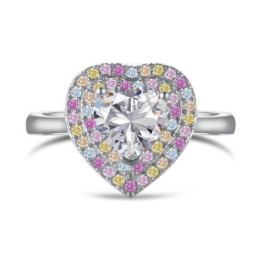 [CharmAries]Delicate Ebullient Heart Shape Wedding Ring