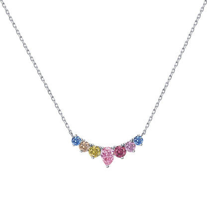 [CharmAries]Dainty Colorful Heart Necklace