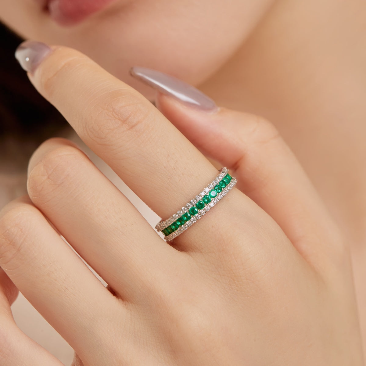 [CharmAries]Delicate Colorful Round Cut Daily Ring