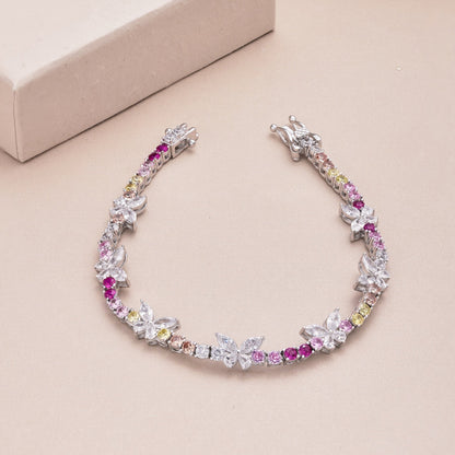 [CharmAries]Ornate Colorful Butterfly Shape Round Cut Daily Bracelet