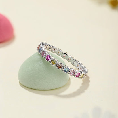 [CharmAries]Exquisite Colorful Round Cut Party Ring