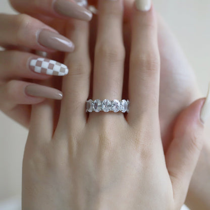 [CharmAries]Dainty Elongated Cushion Cut Tennis Ring