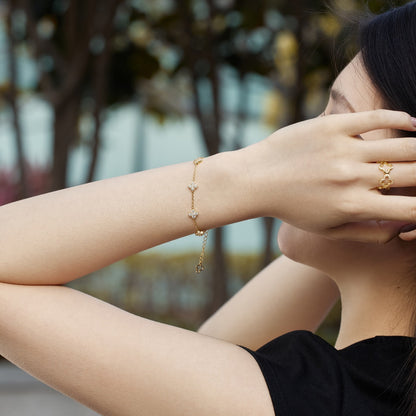 [CharmAries]Four-Leaf Clover Hollow Butterfly Bracelet