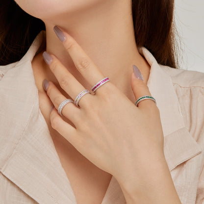 [CharmAries]Delicate Colorful Round Cut Daily Ring