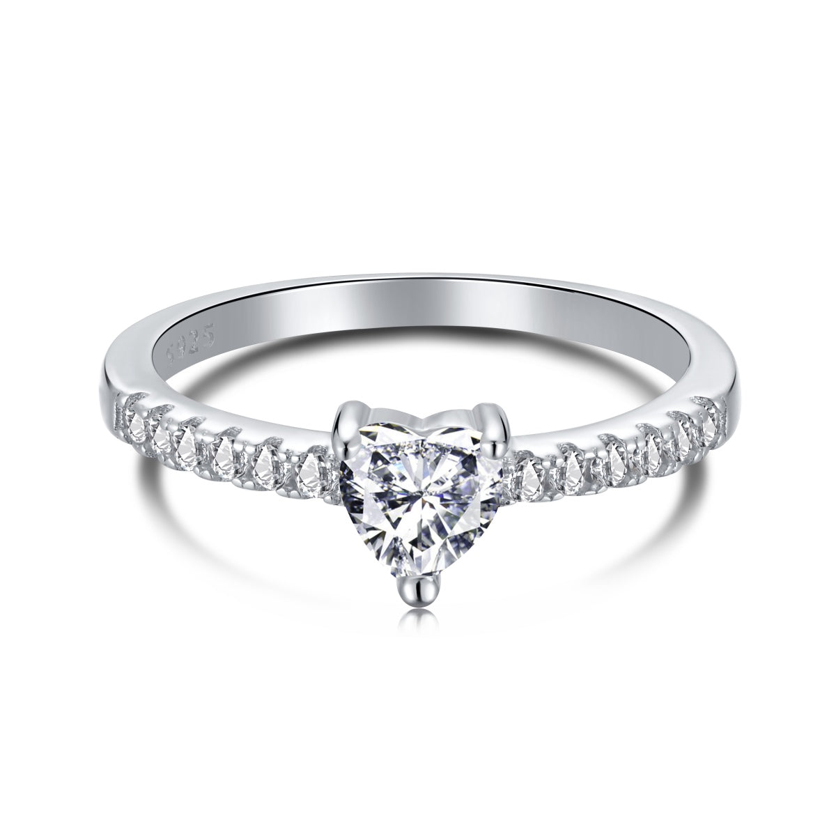 [CharmAries]0.5 Carat CaratEternity Charming Heart Shape Lover Ring