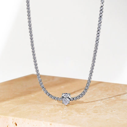 [CharmAries]1.0 carat Unique Pear Cut Tennis Necklace