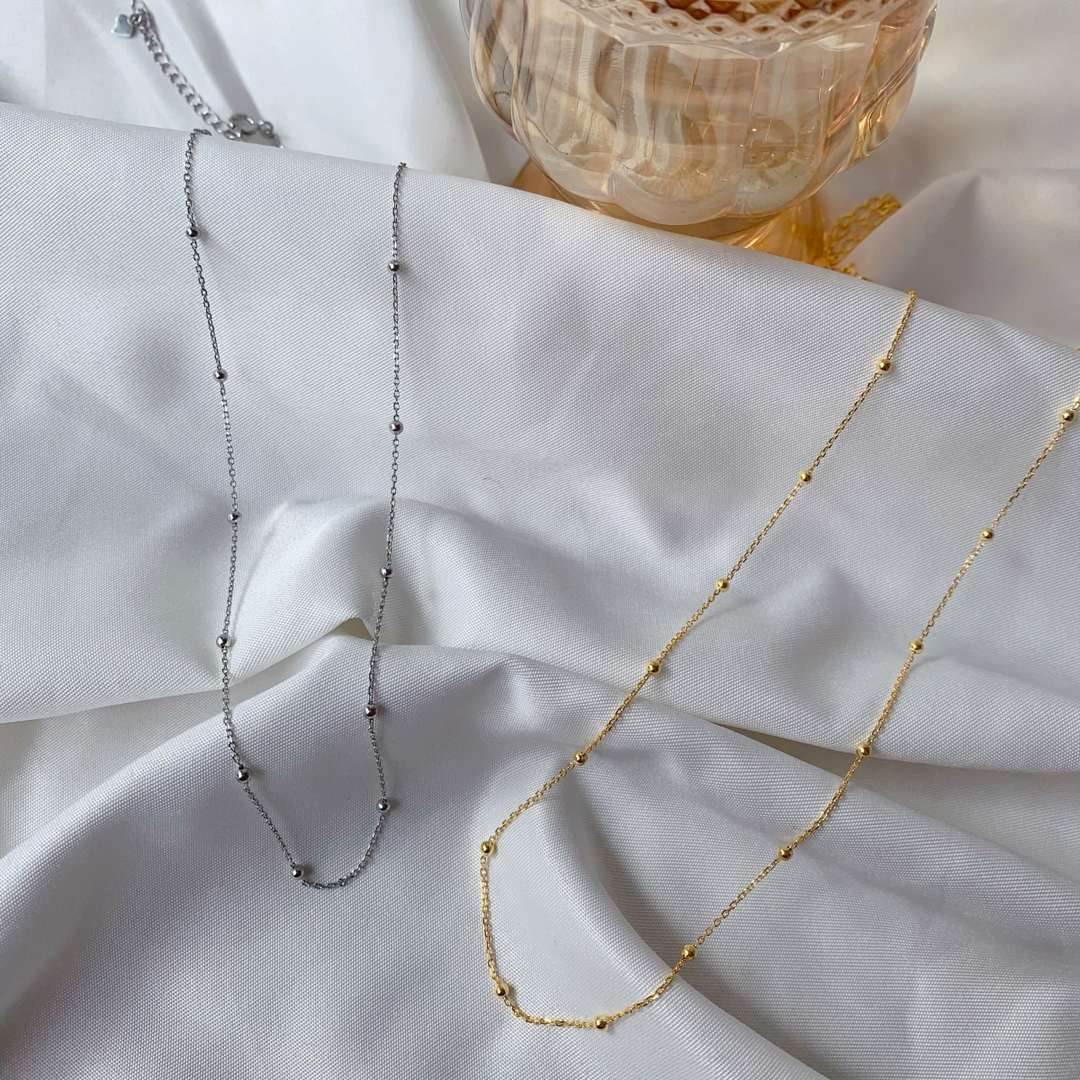 [CharmAries]Small Bead Clavicle Chain Simple Necklace