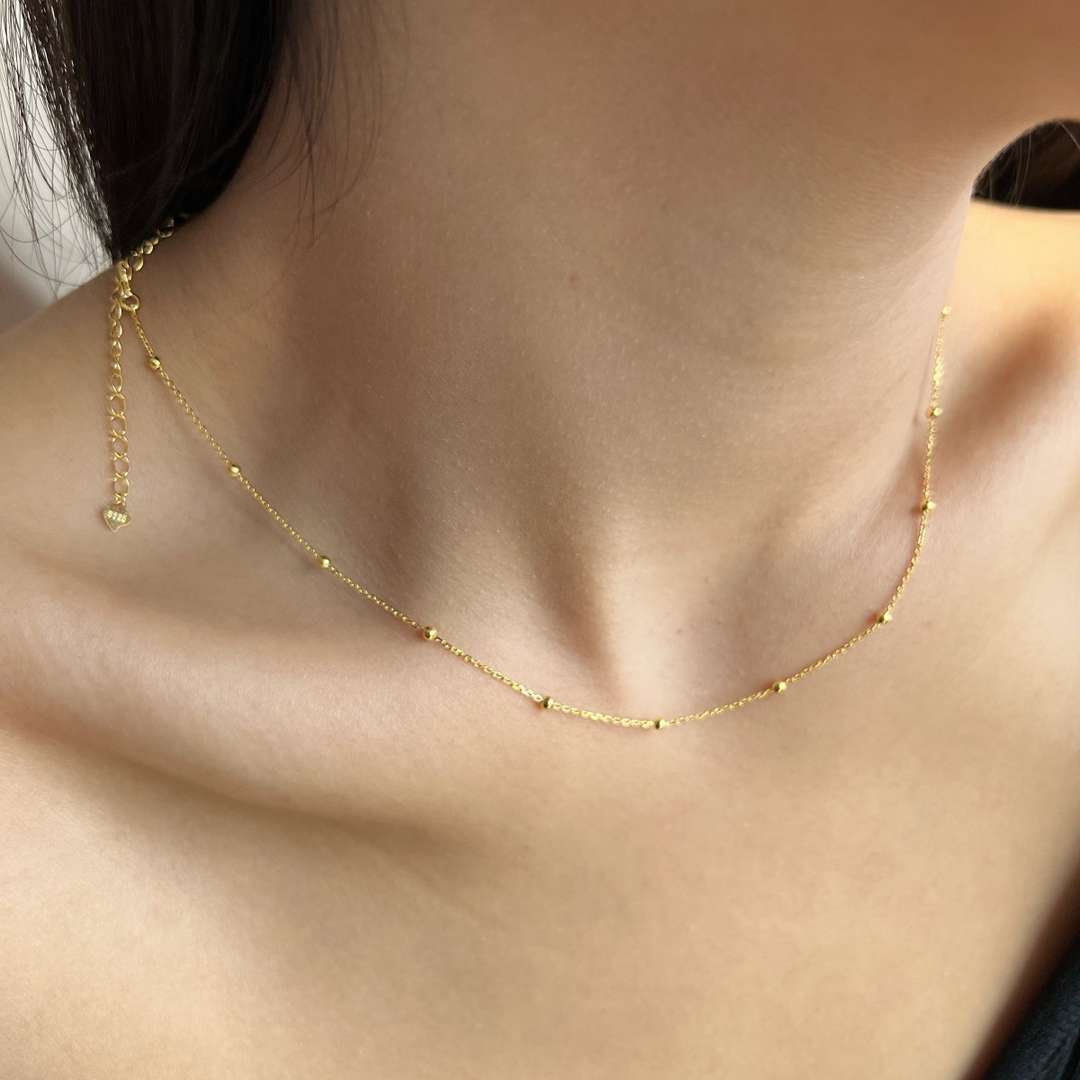 [CharmAries]Small Bead Clavicle Chain Simple Necklace