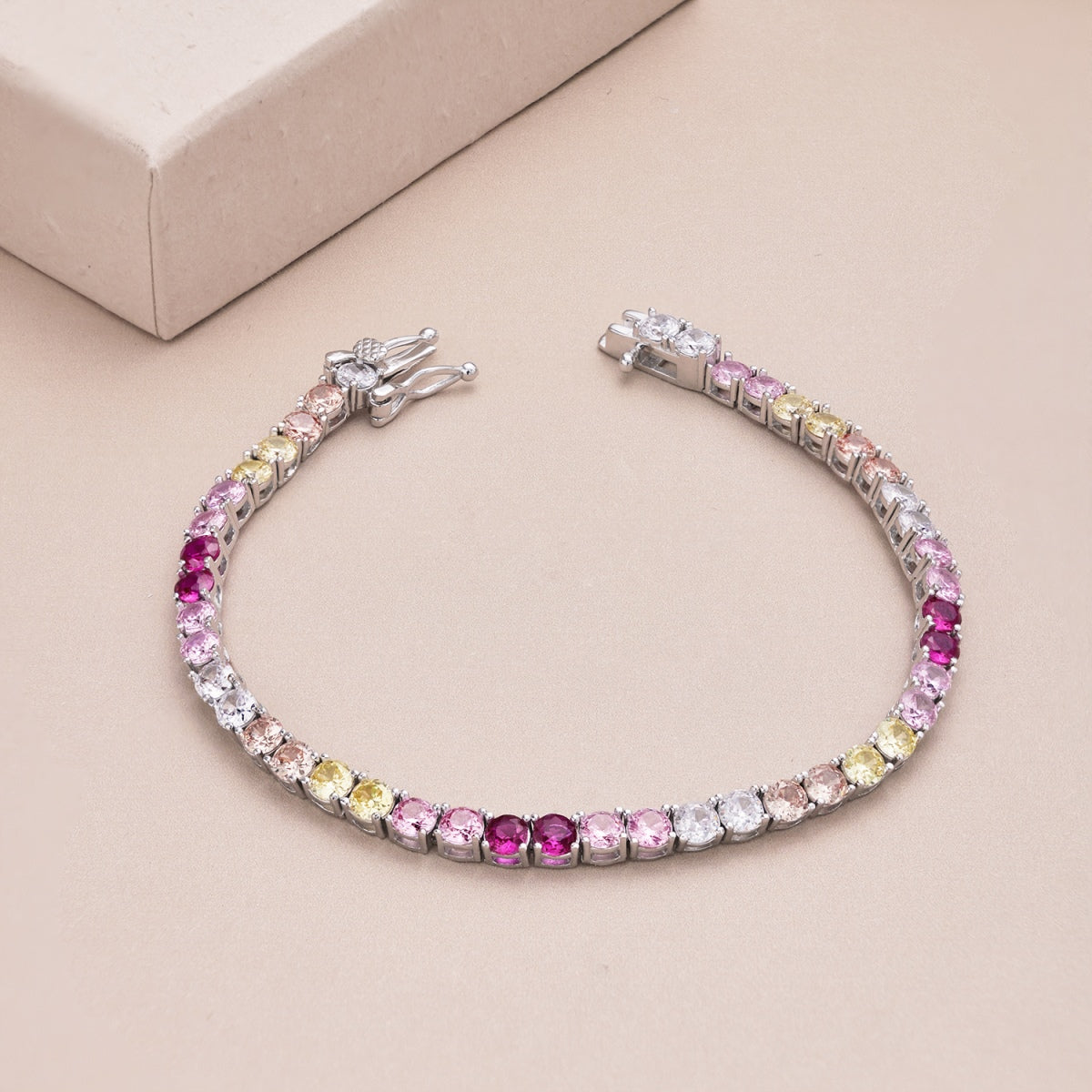 [CharmAries]Radiant Colorful Round Cut Tennis Bracelet