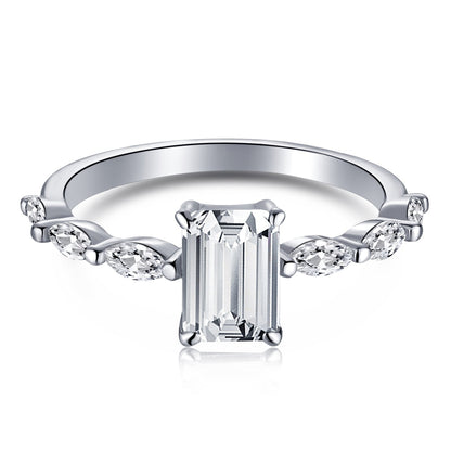 [CharmAries]1.0 Carat Dainty Resplendent Radiant Cut Daily Ring