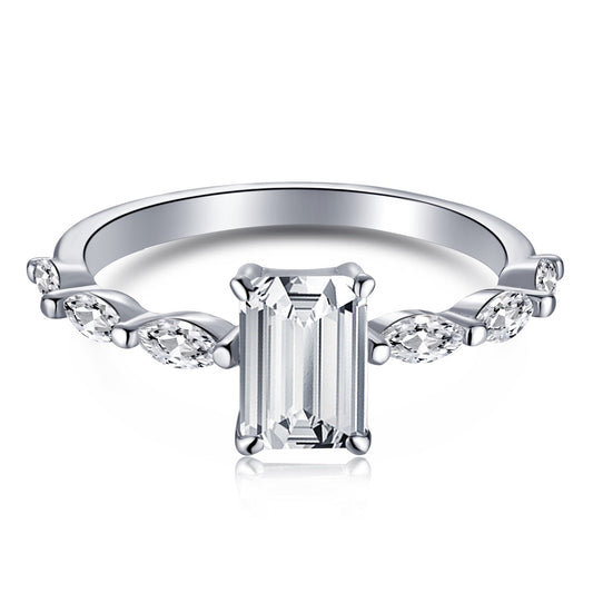 [CharmAries]1.0 Carat Dainty Resplendent Radiant Cut Daily Ring