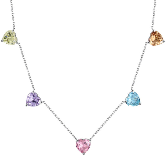 [CharmAries]Sparkling Colorful Heart Cut Necklace