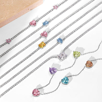 [CharmAries]Dazzling Pink Heart Flower Necklace