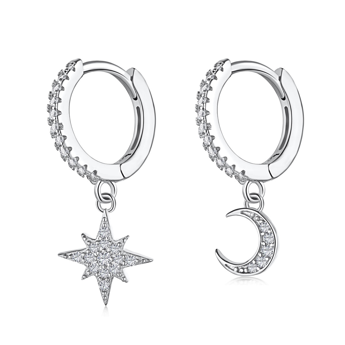 [CharmAries]Star and Moon Asymmetric Earrings