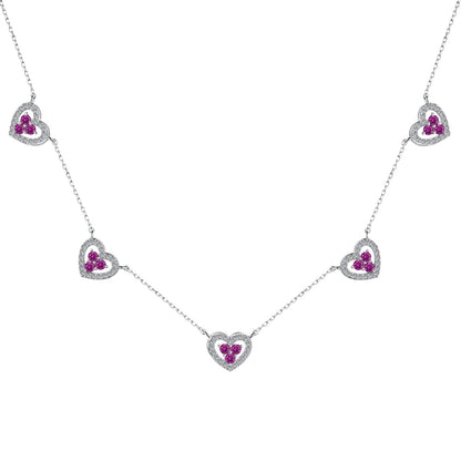 [CharmAries]Sparkling Five Heart Necklace