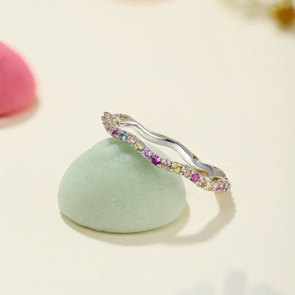 [CharmAries]Dainty Colorful Round Cut Party Ring