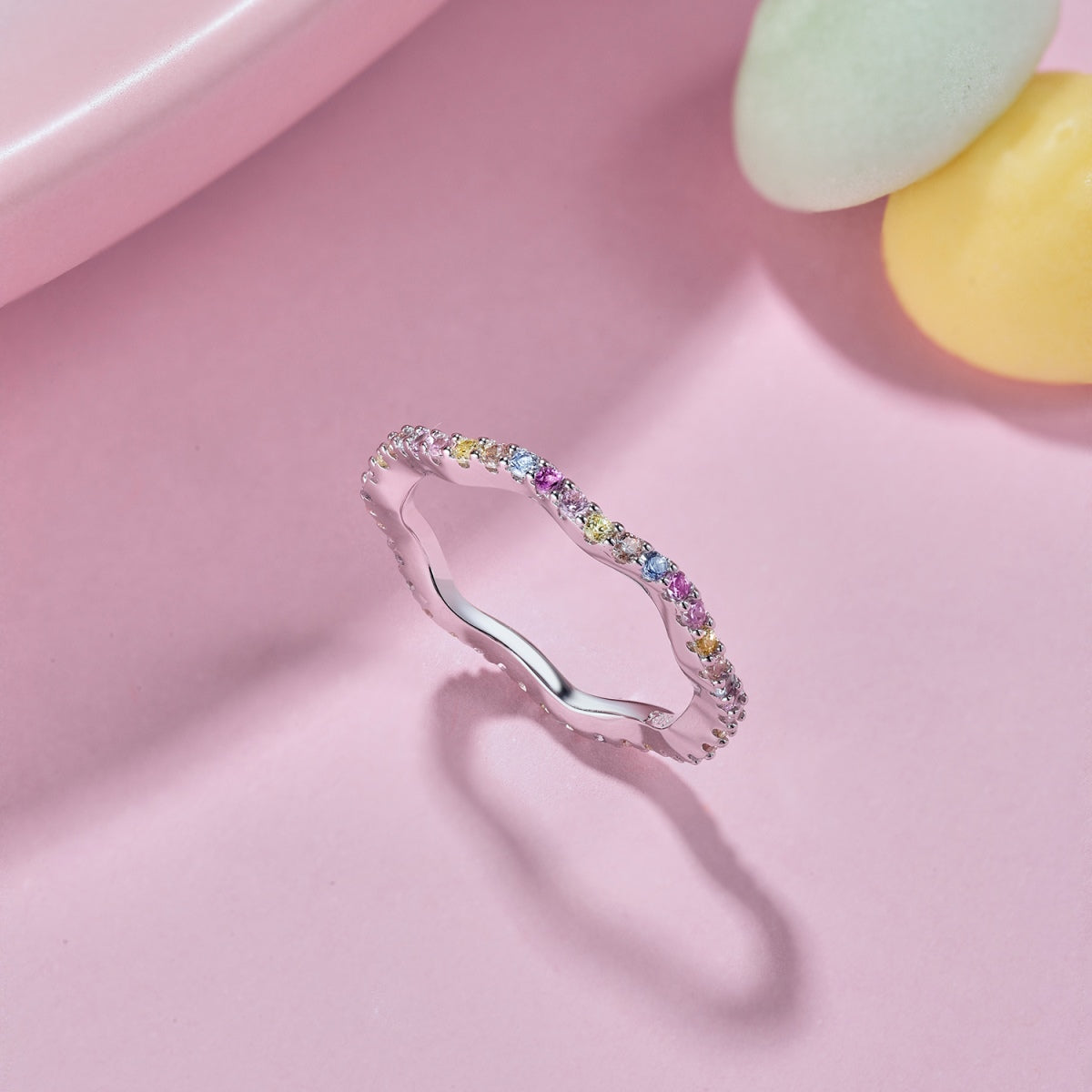 [CharmAries]Dainty Colorful Round Cut Party Ring