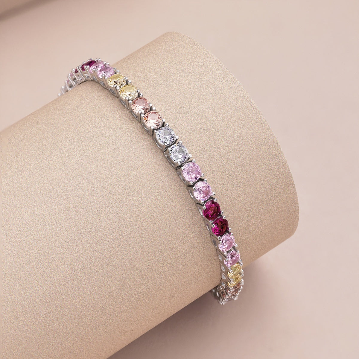 [CharmAries]Radiant Colorful Round Cut Tennis Bracelet