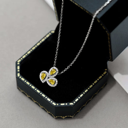 [CharmAries]Elegant Flower Shape Pear Cut Necklace