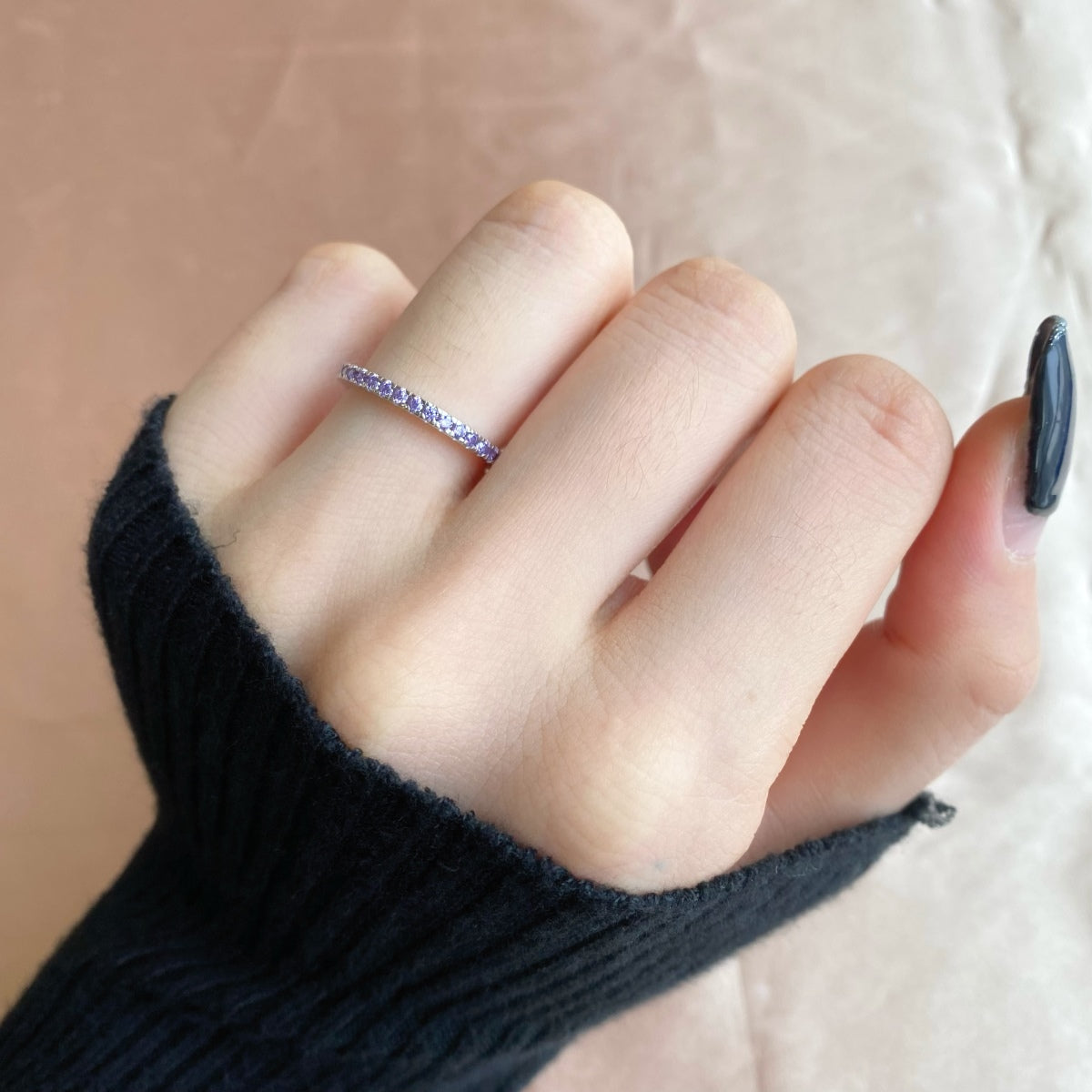 [CharmAries]Delicate Sparkling Round Cut Daily Ring