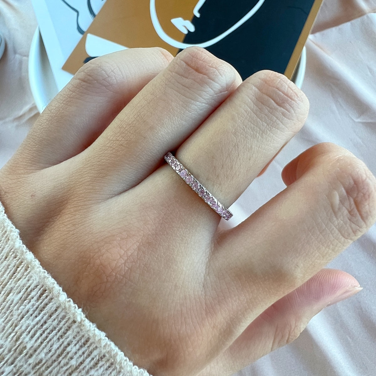 [CharmAries]Delicate Sparkling Round Cut Daily Ring