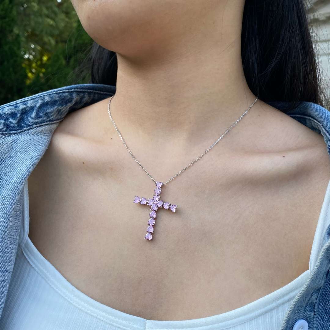 [CharmAries]Radiant Cross Shape Necklace