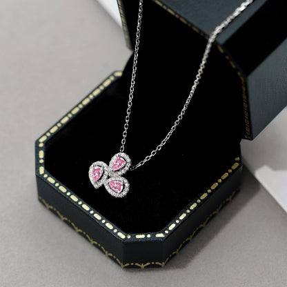 [CharmAries]Elegant Flower Shape Pear Cut Necklace