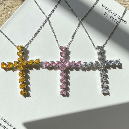 [CharmAries]Radiant Cross Shape Necklace