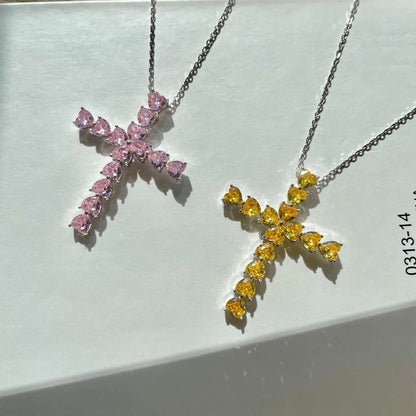 [CharmAries]Radiant Cross Shape Necklace