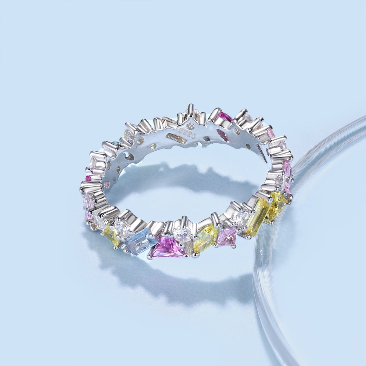 [CharmAries]Dazzling Polychromatic Multi cut Daily Ring