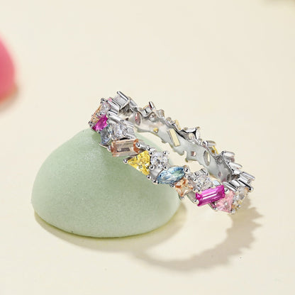 [CharmAries]Dazzling Polychromatic Multi cut Daily Ring