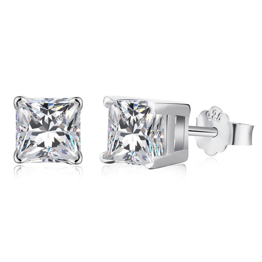 [CharmAries]1.0 Carat Radiant Princess Cut Wedding Earrings