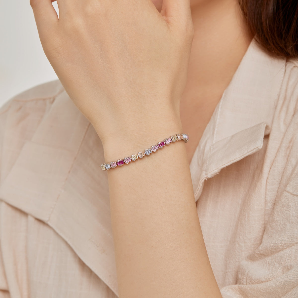 [CharmAries]Delicate Colorful Emerald Cut Party Bracelet