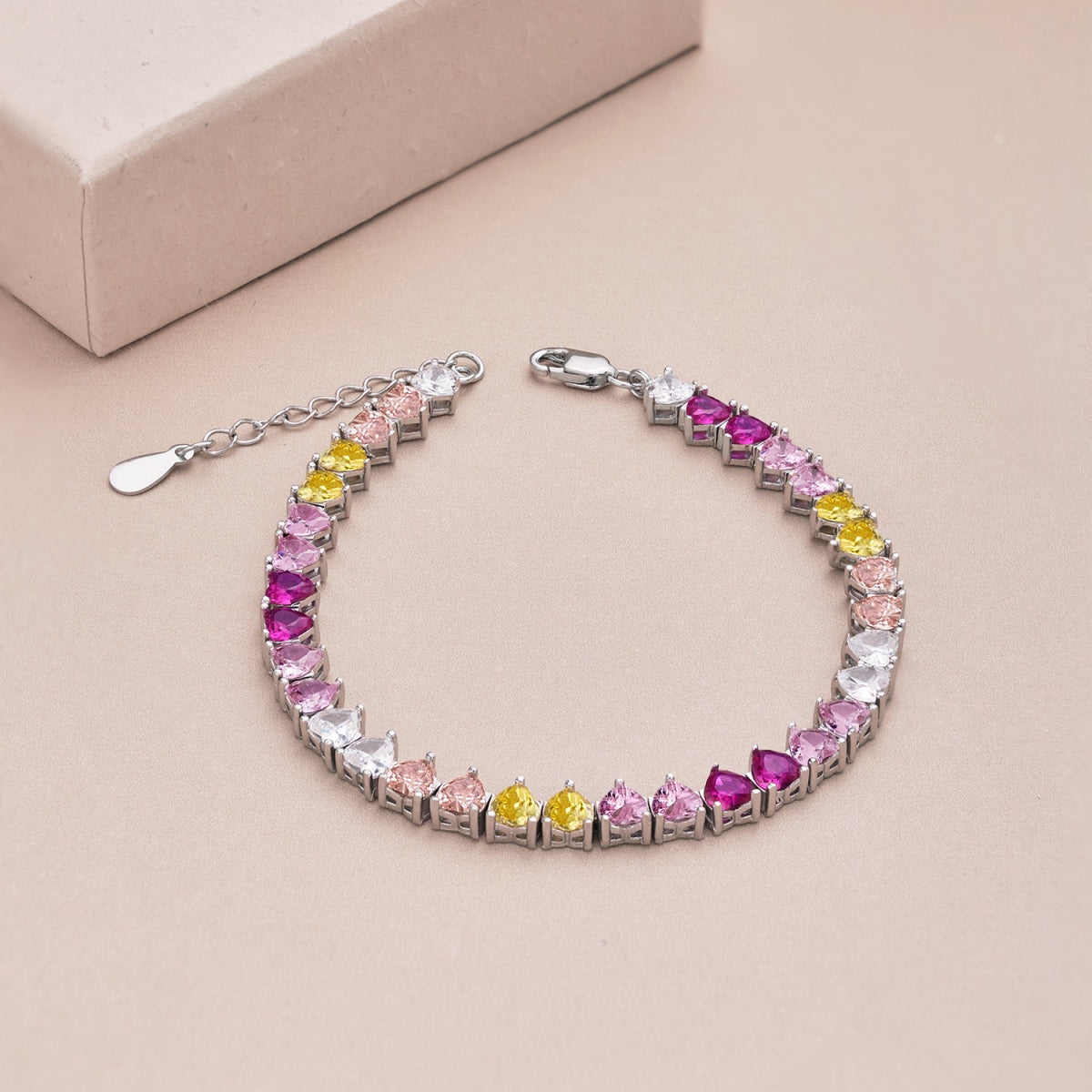 [CharmAries]Luxurious Colorful Romantic Heart Shape Lover Bracelet