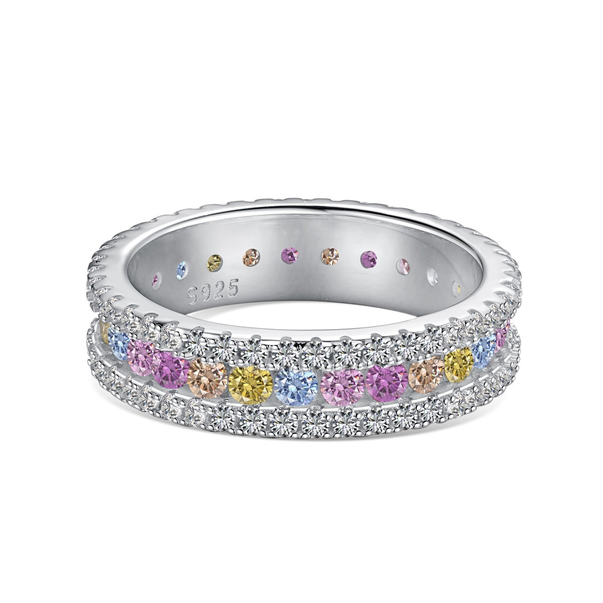 [CharmAries]Delicate Colorful Round Cut Daily Ring