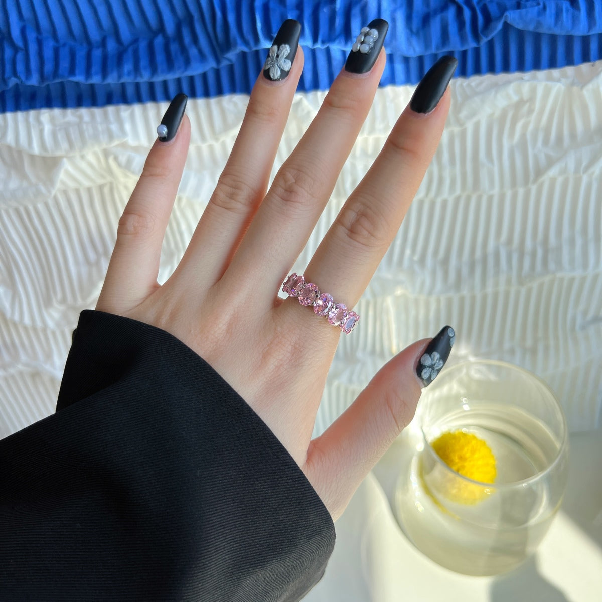 [CharmAries]Dainty Elongated Cushion Cut Tennis Ring