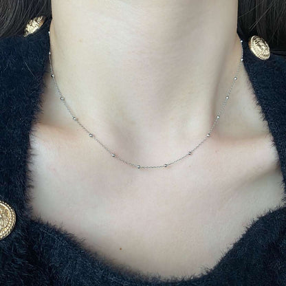 [CharmAries]Small Bead Clavicle Chain Simple Necklace