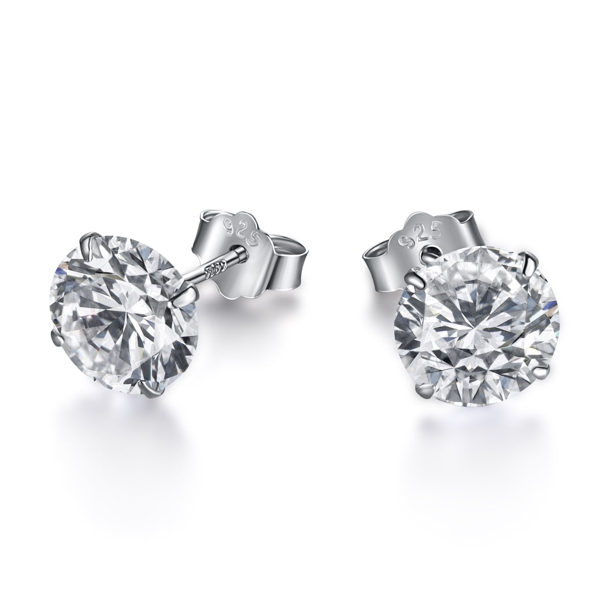 [CharmAries]Stylish Shiny Round Center Stone Stud Earrings