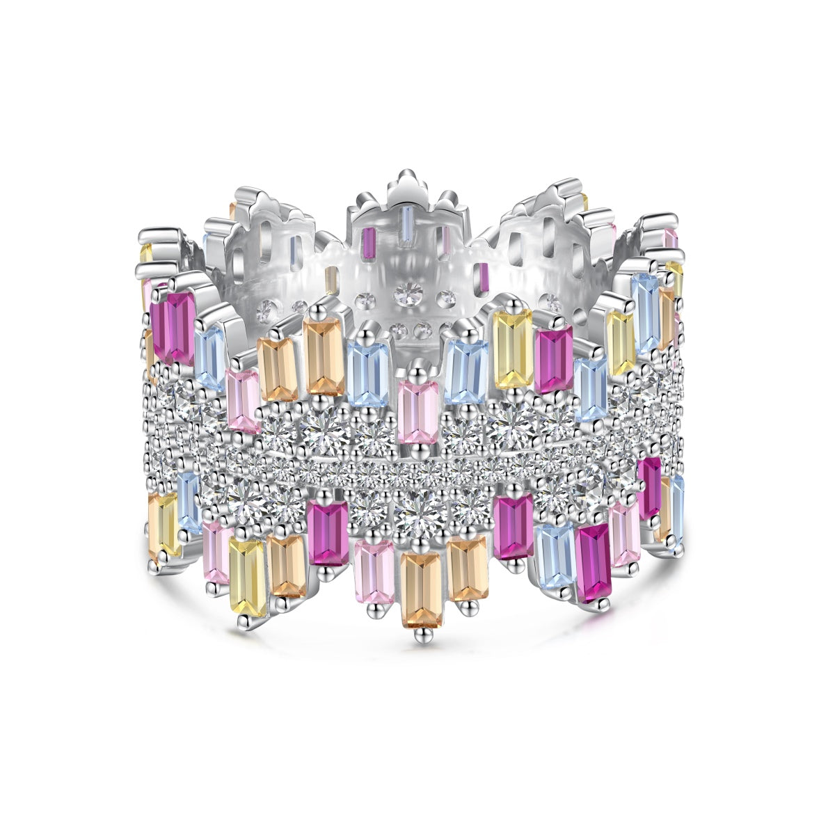 [CharmAries]Luxurious Colorful Radiant Cut Daily Ring