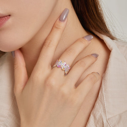 [CharmAries]Luxurious Colorful Radiant Cut Daily Ring