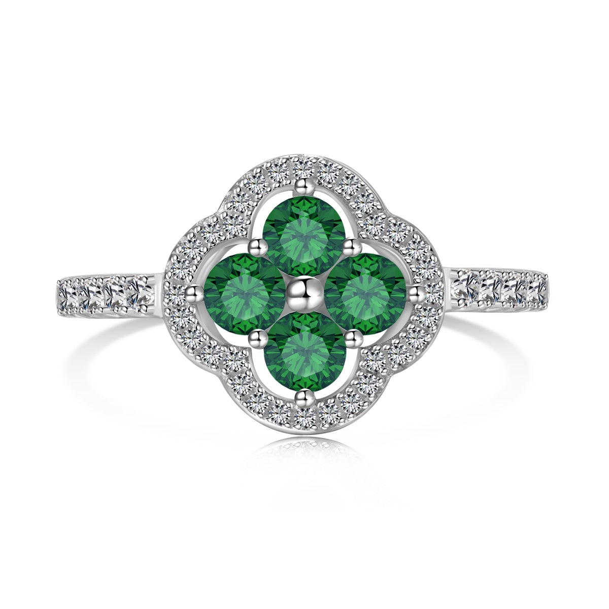 [CharmAries]Four Leaf Clover Flower Design Ring