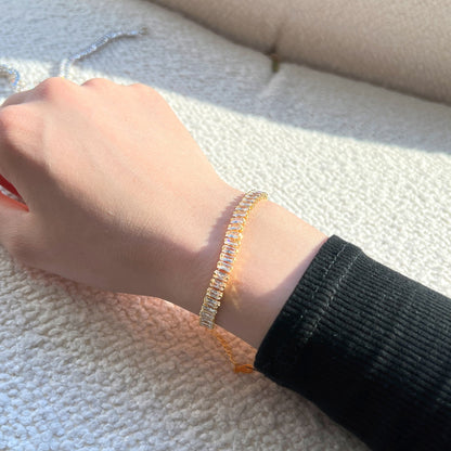 [CharmAries]Exquisite Emerald Cut Daily Bracelet