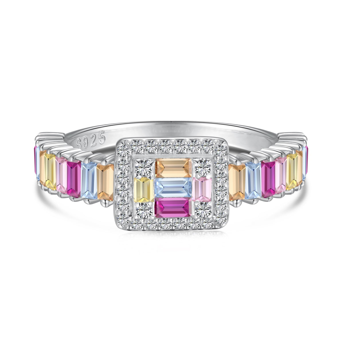 [CharmAries]Exquisite Colorful Radiant Cut Party Ring